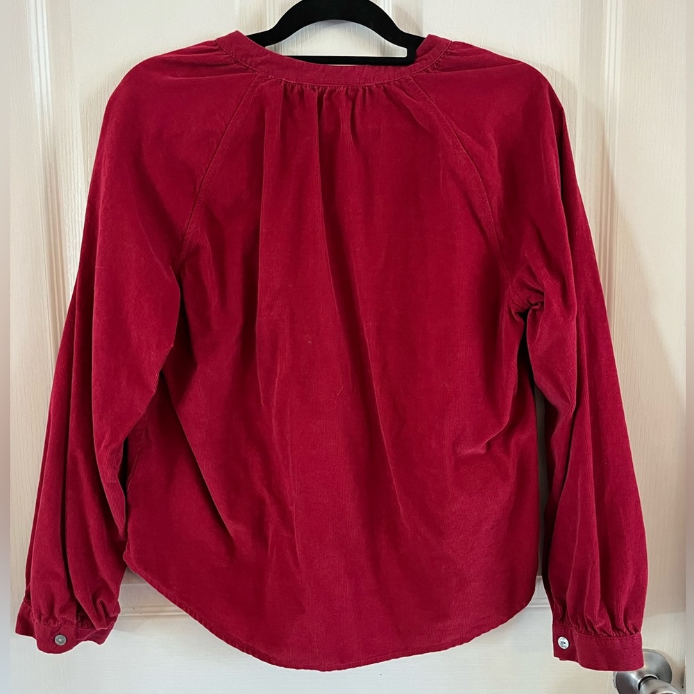 Universal Thread Women’s Burgundy Red Corduroy Blouse size Small EUC long sleeve - Picture 9 of 14